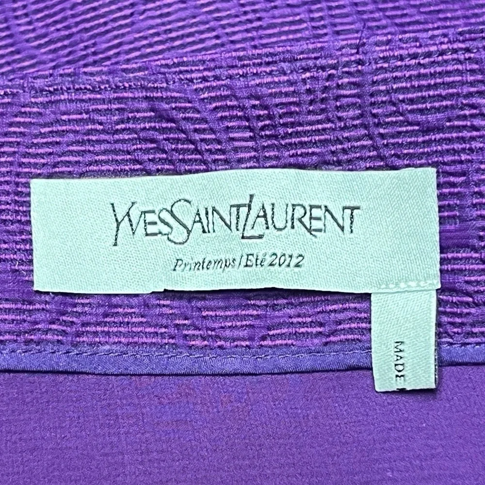 Yves Saint Laurent Purple Textured Pencil‎ Skirt Spring Eté 2012 Made in Italy
